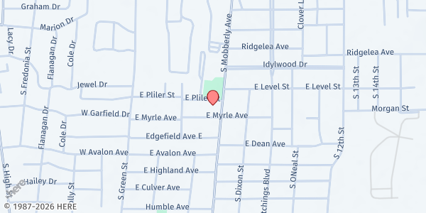 Map showing The Beacon Center at 1115 S. Mobberly Ave., Longview, TX