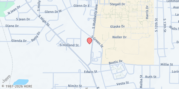 Map showing The Caring & Sharing Center at 2307 Mobberly Ave., Longview, TX