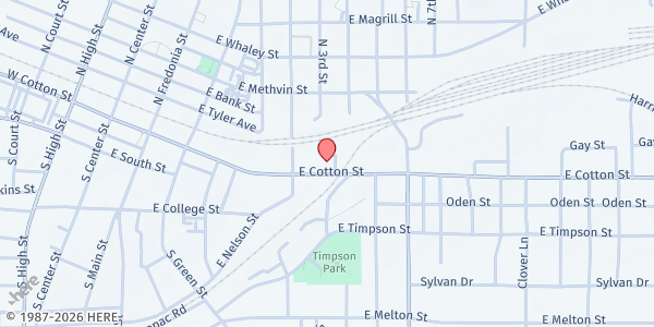 Map showing The Salvation Army - Longview at 519 E. Cotton St., Longview, TX