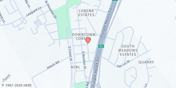 Map showing Lorena Shepherds Heart at 205 South Oak Street, Lorena, TX