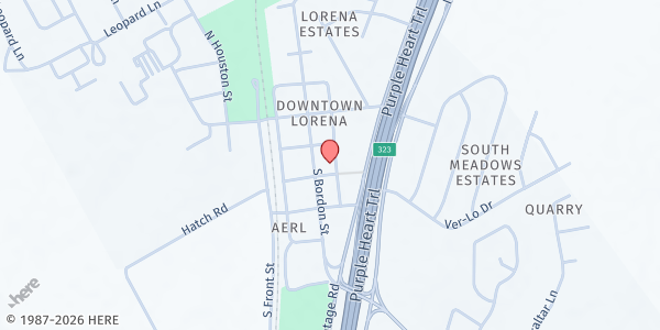 Map showing Lorena UMC at 206 Betties St., Lorena, TX