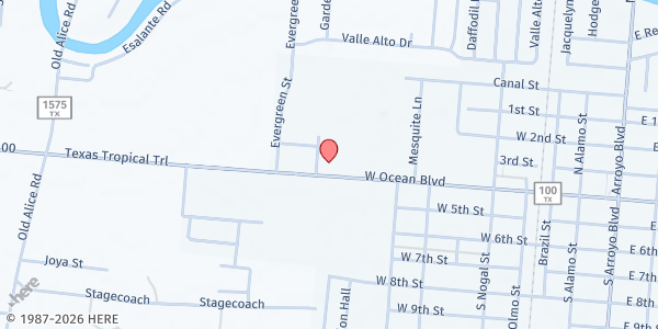 Map showing Los Fresnos Community Food Pantry at 810 W Ocean Boulevard, Suite G, Los Fresnos, TX