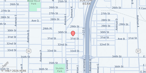 Map showing Lubbock Dream Center at 1111 30th St., Lubbock, TX