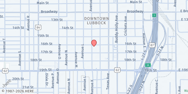 Map showing The Salvation Army - Lubbock at 1111 16th St., Lubbock, TX