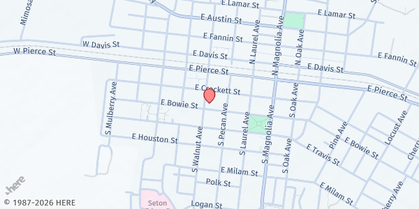 Map showing Church of the Annunciation at 301 S. Walnut, Luling, TX