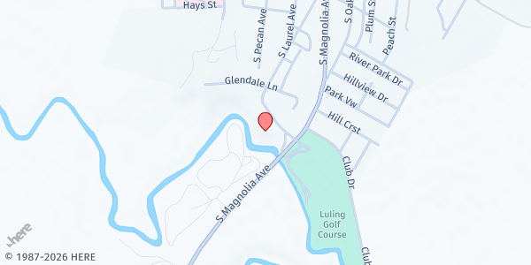 Map showing Zedler Mill Park at 1170 S. Laurel Ave, Luling, TX