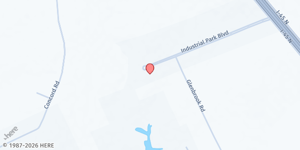 Map showing BV Food Bank Mobile Pantry at Madison Co. Fairgrounds at 599 Industrial Park Ln., Madisonville, TX