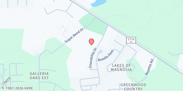 Map showing Society of Samaritans (S.O.S.) - Magnolia at 31355 Friendship Dr., Magnolia, TX