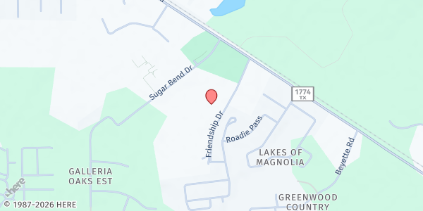 Map showing Society of Samaritans (SOS) - Magnolia at 31355 Friendship Dr., Magnolia, TX