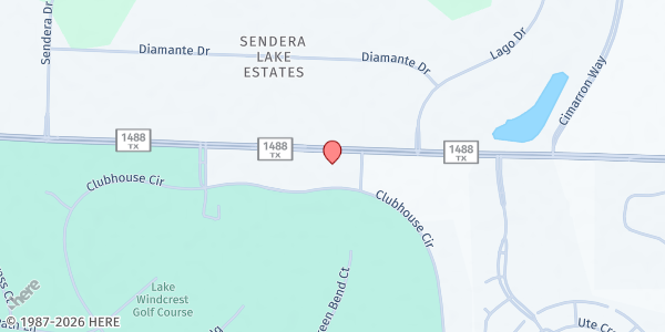 Map showing Wildwood at 8911 Farm to Market Rd. 1488, Magnolia, TX