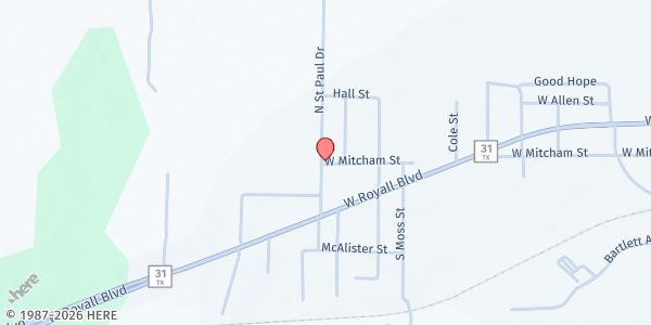 Map showing Malakoff Produce at 220 Mitcham St, Malakoff, TX