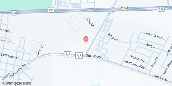 Map showing Eternal Faith Baptist Church at 12720 FM973, Manor, TX