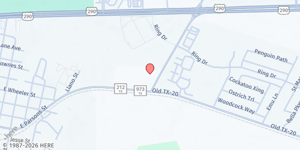 Map showing Eternal Faith Baptist Church at 12720 FM973, Manor, TX