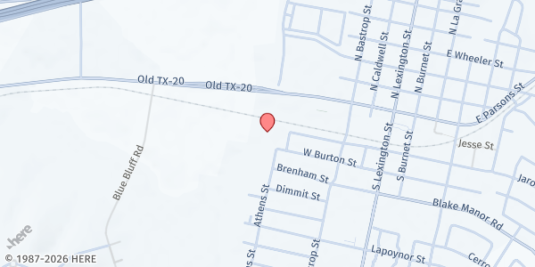 Map showing Travis County Community Center at Manor at 600 W. Carrie Manor St., Manor, TX