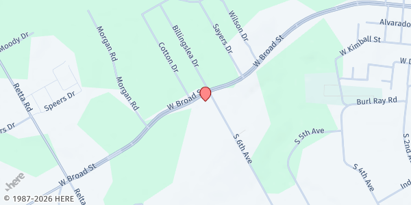 Map showing Mansfield Mission Center at 901 W Broad St, Mansfield, TX