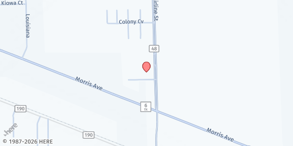 Map showing Sacred Heart of Jesus Catholic Community at 6502 County Rd 48, Manvel, TX