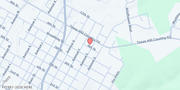 Map showing Highland Lakes Family Crisis - Marble Falls at 902 Ave E, Marble Falls, TX