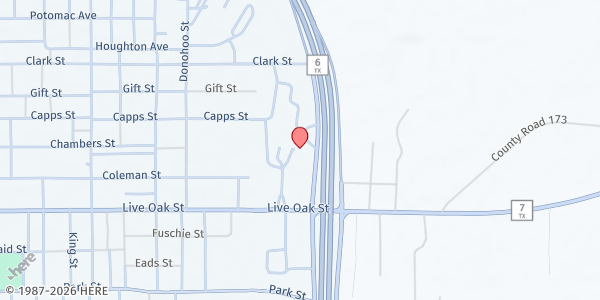 Map showing Marlin, TX - Mobile Pantry at 1400 Capps St., Marlin, TX