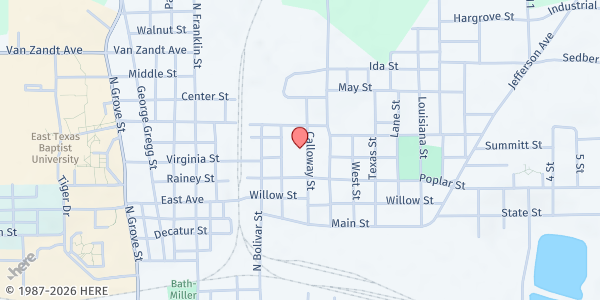 Map showing Heart Dream Fellowship at 1315 Calloway St., Marshall, TX