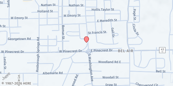 Map showing Mission Marshall at 2109 S. Washington, Marshall, TX