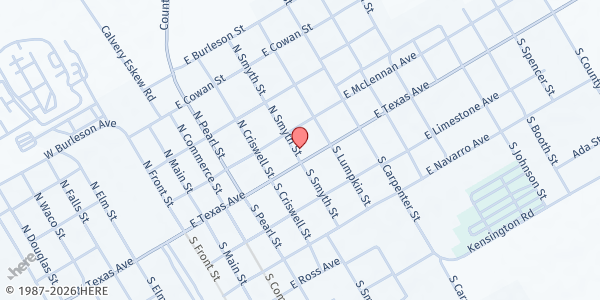 Map showing First Methodist Church of Mart at 701 E. Texas Ave., Mart, TX