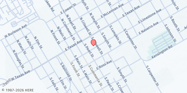 Map showing Mart Church of Christ at 509 Limestone Avenue, Mart, TX