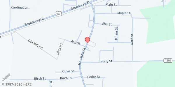 Map showing Maud Cares to Shares, FBC at 362 Houston Drive, Maud, TX