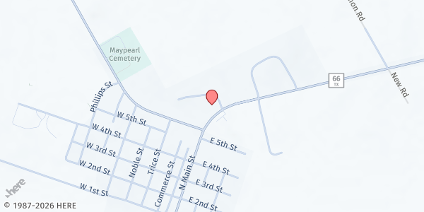 Map showing Q Ministry Project Pantry (Maypearl Fire Station) at 750 N. Main St., Maypearl, TX