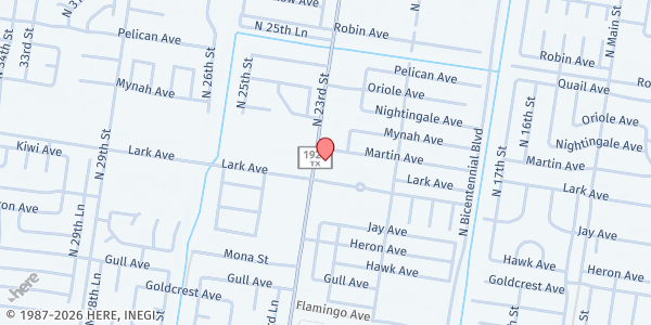 Map showing Holy Spirit Catholic Church at 2201 Martin Ave., McAllen, TX