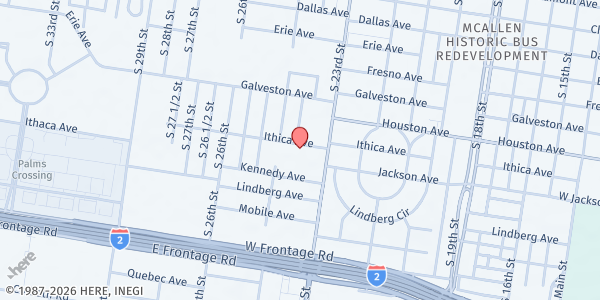Map showing St Joseph the Worker Catholic Church at 2315 Ithaca Ave, McAllen, TX