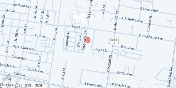 Map showing Women Together/Mujeres Unidas - McAllen at 511 N. Cynthia St., McAllen, TX