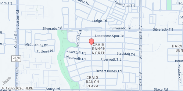 Map showing Bridges That Unite at PO Box 3713, McKinney, TX