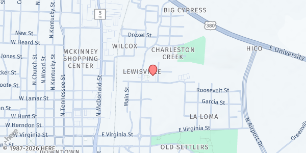 Map showing Community Garden Kitchen at 501 Howard St., McKinney, TX