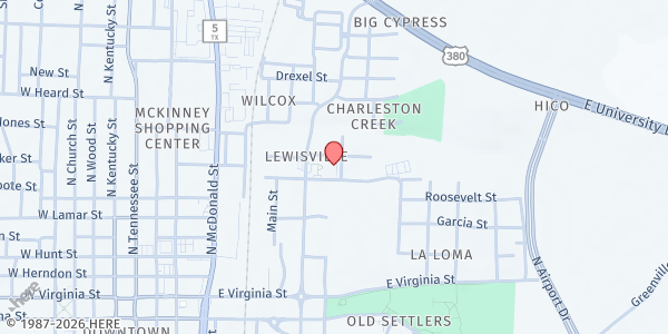 Map showing Community Garden Kitchen of Collin County at 501 Howard St, McKinney, TX