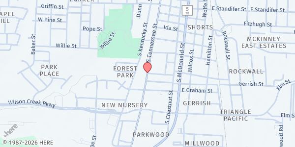 Map showing Finch Elementary at 1205 South Tennessee Street, McKinney, TX