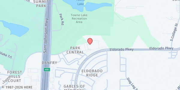 Map showing Malvern Elementary at 1100 Eldorado Pkwy, McKinney, TX