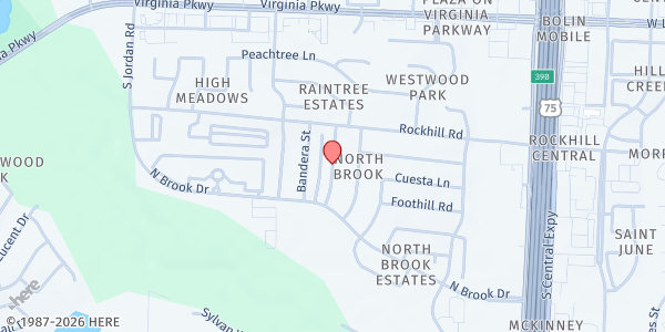 Map showing McKinney Little Free Pantry @ 614 Blue Ridge Street at 614 Blue Ridge Street, McKinney, TX