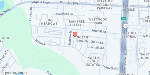 Map showing McKinney Little Free Pantry-Blue Ridge St. at 614 Blue Ridge St., McKinney, TX