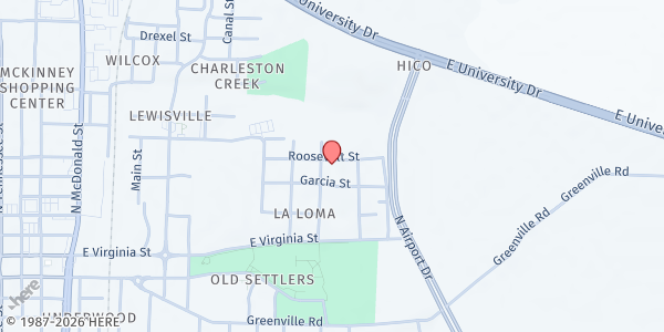 Map showing McKinney Little Free Pantry @ Holy Family Episcopal at 404 Lincoln St, McKinney, TX