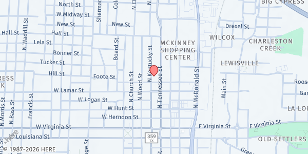 Map showing McKinney Little Free Pantry @ St. Peter's Episcopal at 502 N Kentucky Street, McKinney, TX
