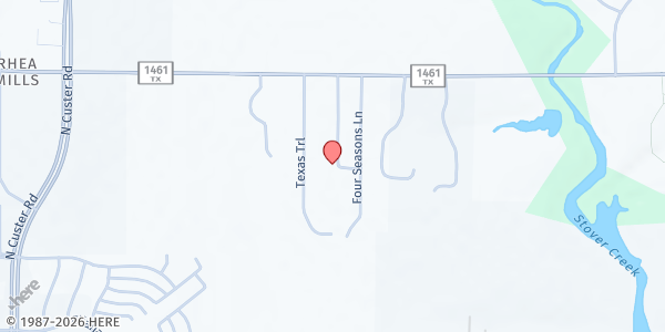 Map showing McKinney Roots at 5595 FM 1461, McKinney, TX