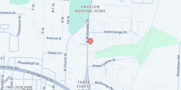 Map showing Samaritan Inn at 1514 NORTH MCDONALD STREET, McKinney, TX