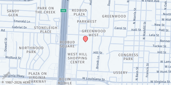Map showing SVDP Food Pantry at 411 PAULA ROAD, McKinney, TX