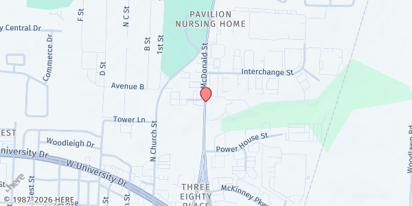 Map showing The Samaritan Inn - Residential Facility at 1514 N. McDonald St., McKinney, TX