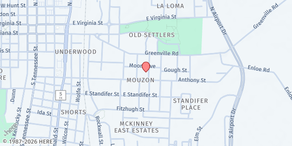 Map showing Vida Abundante at 1009 Anthony St, McKinney, TX