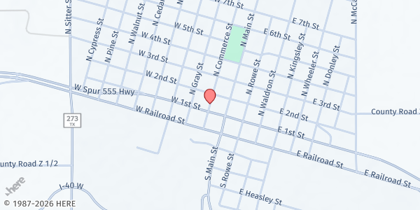 Map showing Trinity Church-Joseph's House at 218 Commerce St., McLean, TX