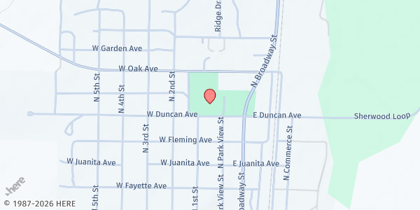 Map showing Irion County Community Center at 112 Duncan Ave., Mertzon, TX