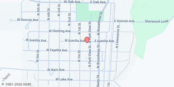 Map showing Irion County Food Pantry at 105 W. Juanita Ave., Mertzon, TX