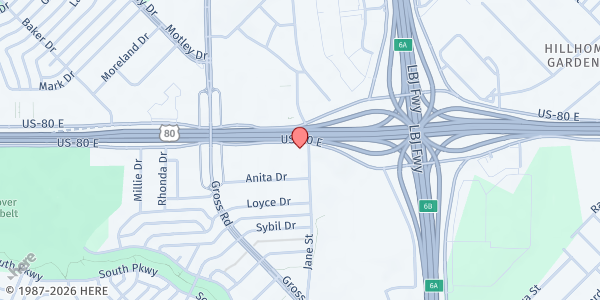 Map showing Holy Tabernacle Church International at 2208 US-80, Mesquite, TX