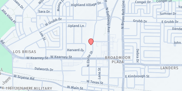 Map showing Portable Pantry Project - Mesquite at 617 N. Ebrite St., Mesquite, TX